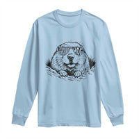 Funny Groundhog Face Woodchuck Sunglassess Long Sleeve Shirt - Wonder Print Shop