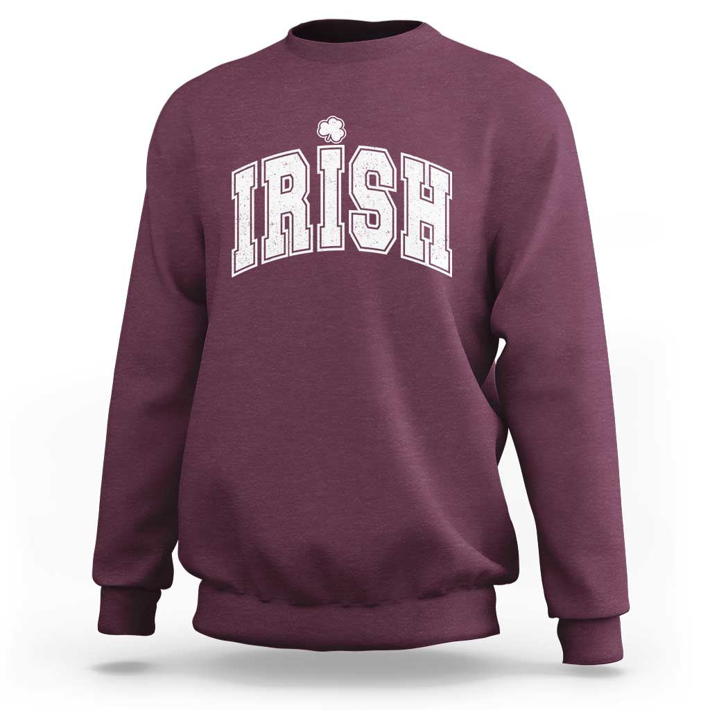 Funny Irish St Patricks Day Distressed Shamrock Ireland Pride Sweatshirt