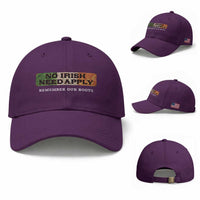 No Irish Need Apply Remember Our Roots Baseball Cap Celtic Pride History