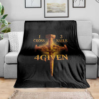 Christian One Cross Three Nails Four Given Throw Blanket Jesus God