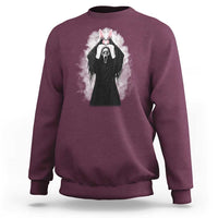 Funny Scary Bunny Face Ghost Heart Hand Sign Easter Day Sweatshirt
