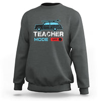 Charcoal crewneck sweatshirt with 'Teacher Mode' van graphic