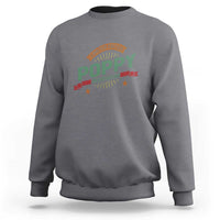 Charcoal gray crewneck sweatshirt with long sleeves and Poppy 'Best Dad Ever' graphic