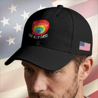 Funny LGBT The Ally Cats Baseball Cap Pride Month Rainbow Cat