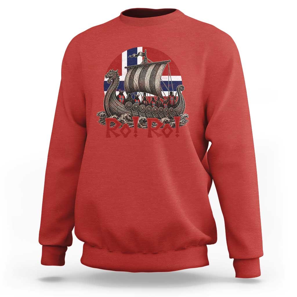 Ro Ro Norway Sweatshirt Norwegian Viking Row Longship Norge Football Fan