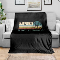 Happiness Is Not Automatic 5 Speed Manual Transmission Car Throw Blanket