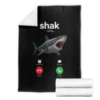 Shark Calling Meme Mispelled Shak Incoming Call Humor Throw Blanket