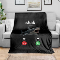 Shark Calling Meme Mispelled Shak Incoming Call Humor Throw Blanket