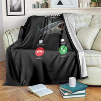 Shark Calling Meme Mispelled Shak Incoming Call Humor Throw Blanket
