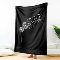 Shark Dandelion Flower for Ocean Wildlife Lover Throw Blanket