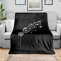 Shark Dandelion Flower for Ocean Wildlife Lover Throw Blanket