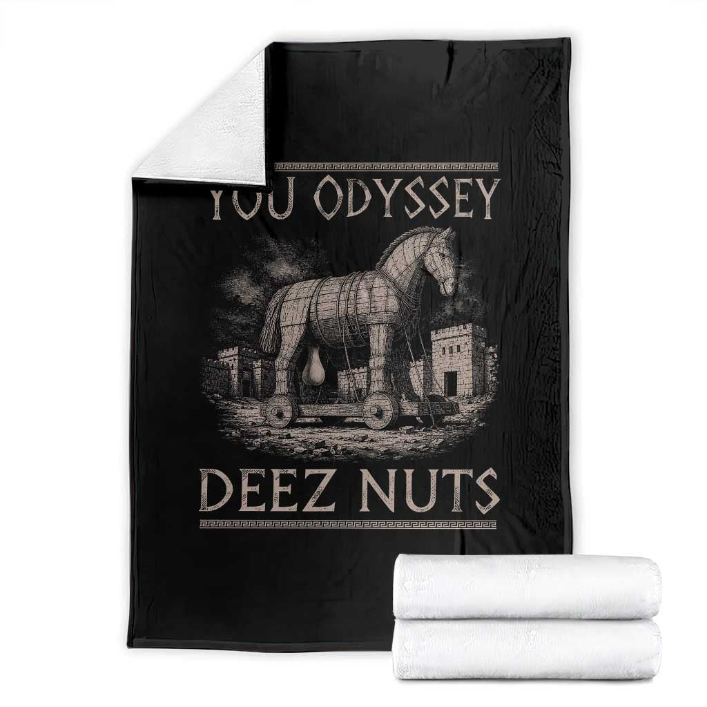 You Odyssey Deez Nuts Funny Trojan Horse Throw Blanket Inappropriate Adult Humor Ancient Greek