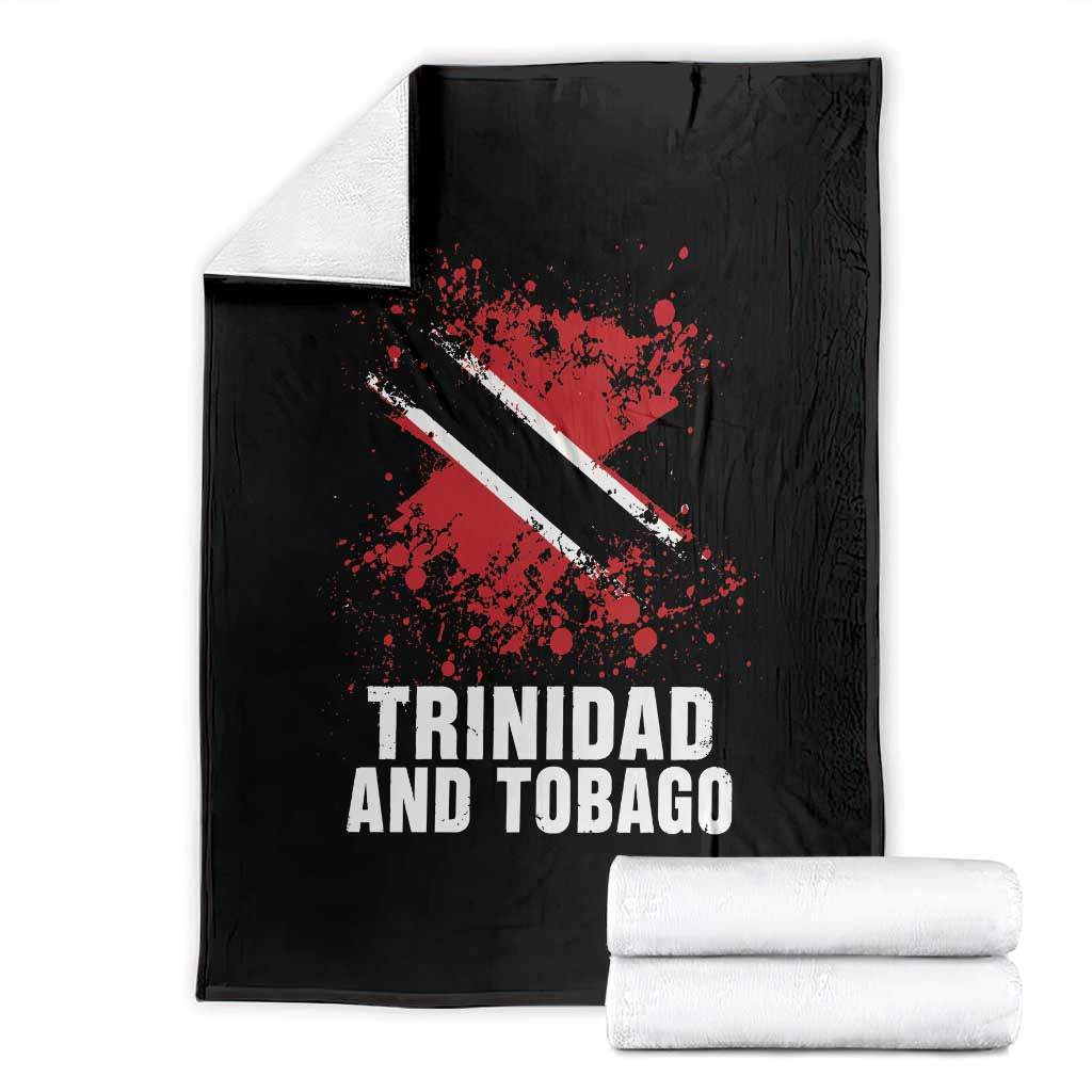 Trinidad And Tobago Throw Blanket Retro Vintage Watercolors Trinidadian Flag