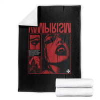 Vampirism Vampire Dark Gothic Emo Y2k Halloween Grunge Throw Blanket