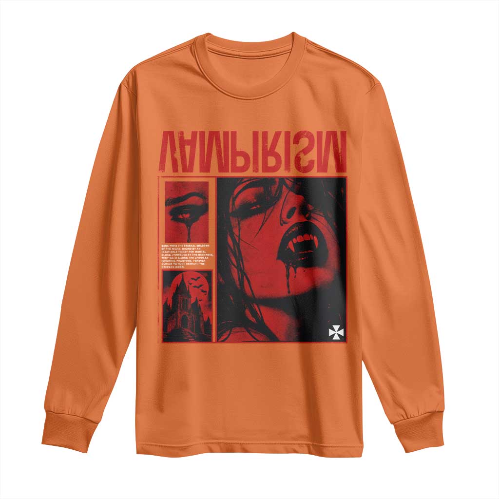 Vampirism Vampire Dark Gothic Emo Y2k Halloween Grunge Long Sleeve Shirt