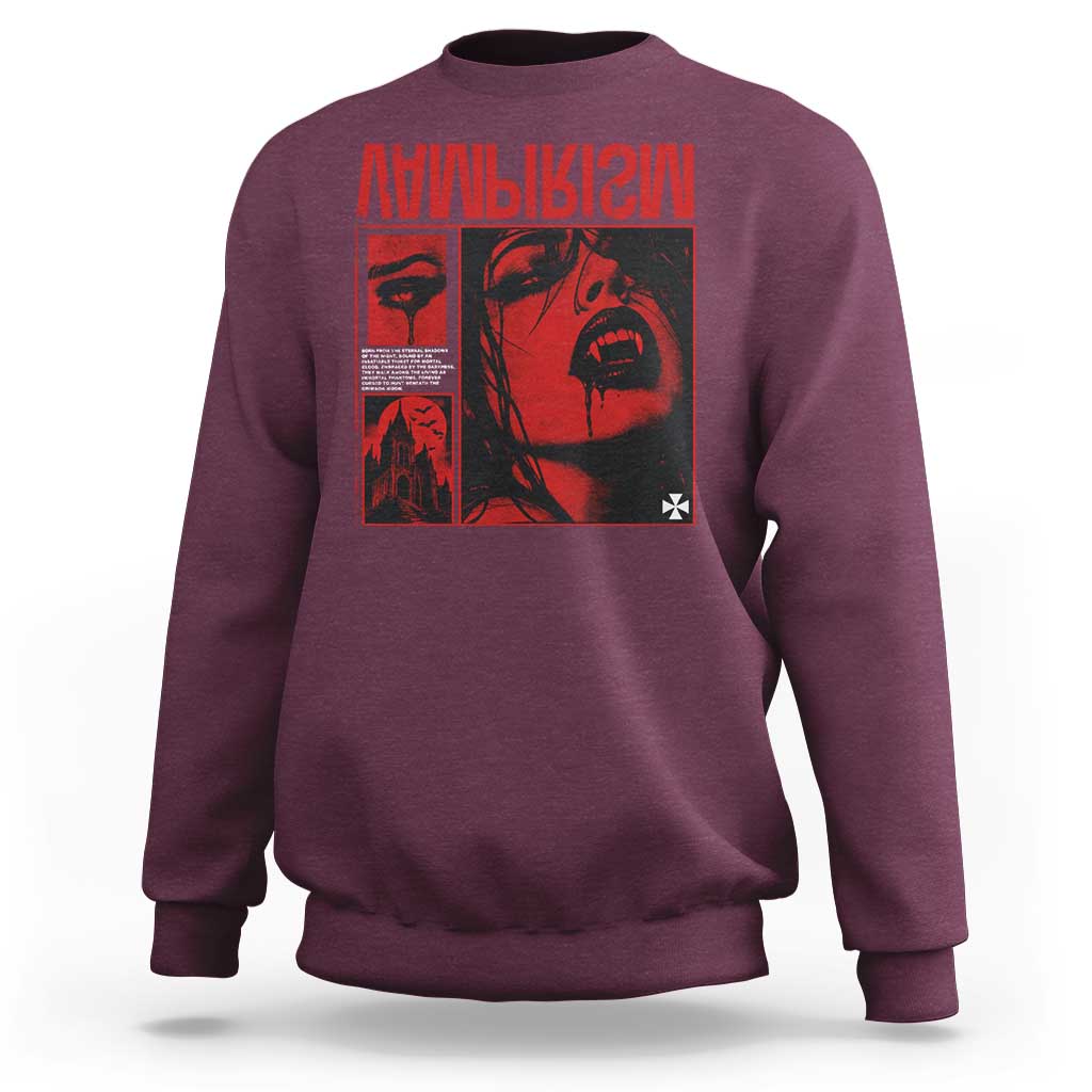 Vampirism Vampire Dark Gothic Emo Y2k Halloween Grunge Sweatshirt