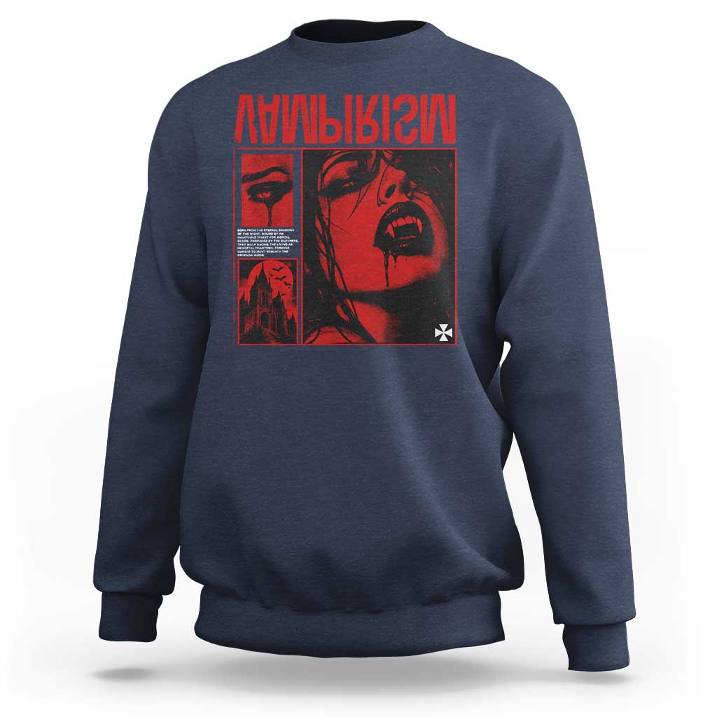 Vampirism Vampire Dark Gothic Emo Y2k Halloween Grunge Sweatshirt