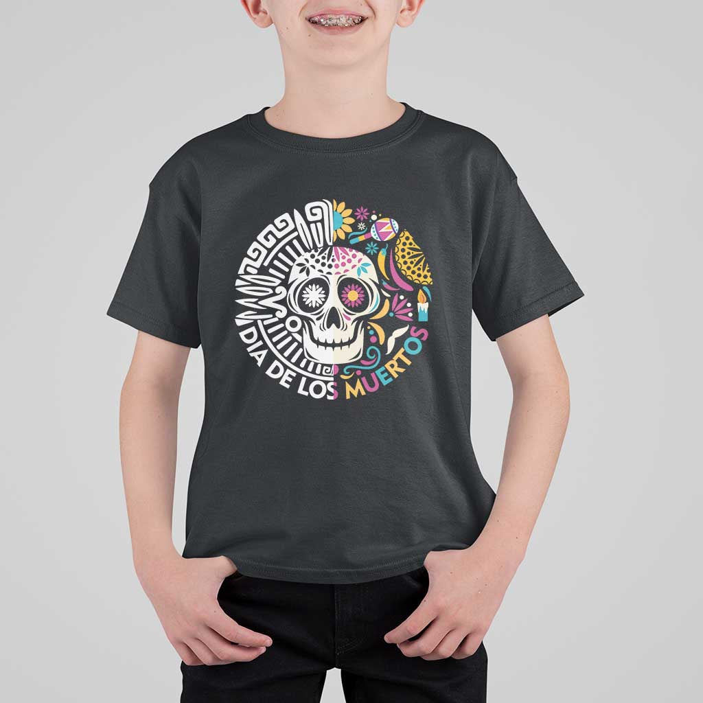 Day Of The Dead T Shirt For Kid Dia De Los Muertos Sugar Skull Mexican - Wonder Print Shop