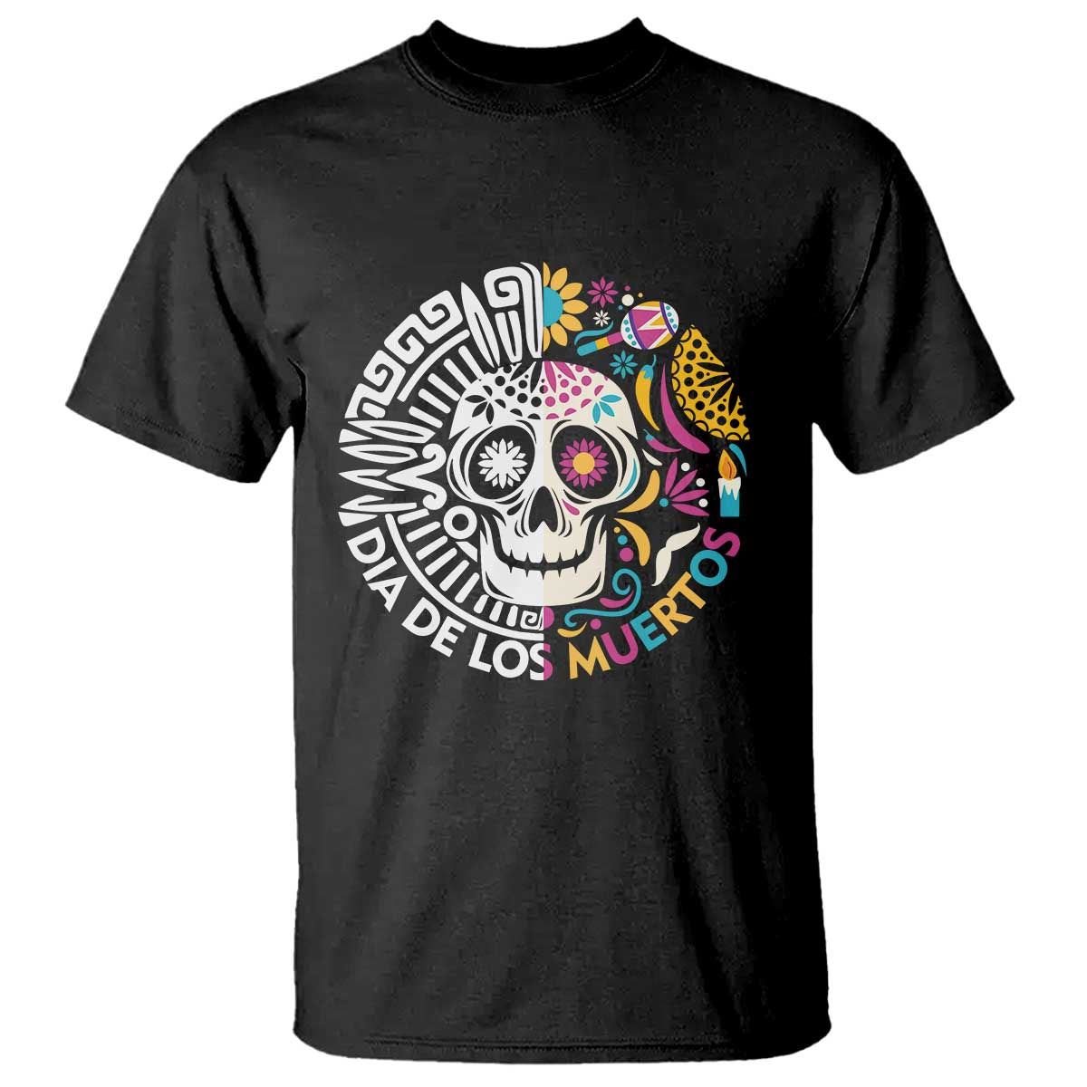 Day Of The Dead T Shirt Dia De Los Muertos Sugar Skull Mexican