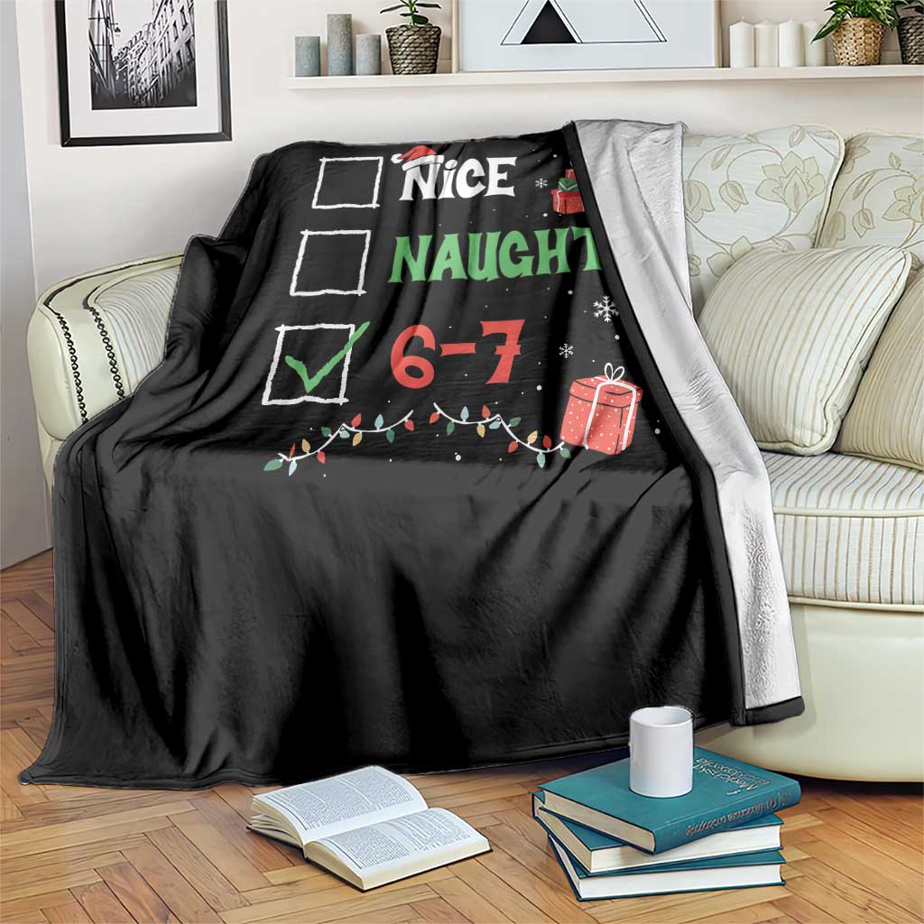 Funny 67 Christmas Throw Blanket Nice Naughty 67 Xmas Checklist - Wonder Print Shop