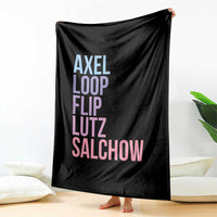 Figure Skating Lovers Throw Blanket Funny Axel Loop Flip Lutz Salchow - Wonder Print Shop