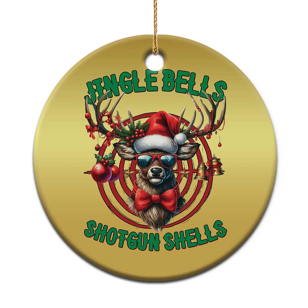 Funny Xmas Hunting Christmas Ornament Jingle Bells Shotgun Shells Santa Deer - Wonder Print Shop