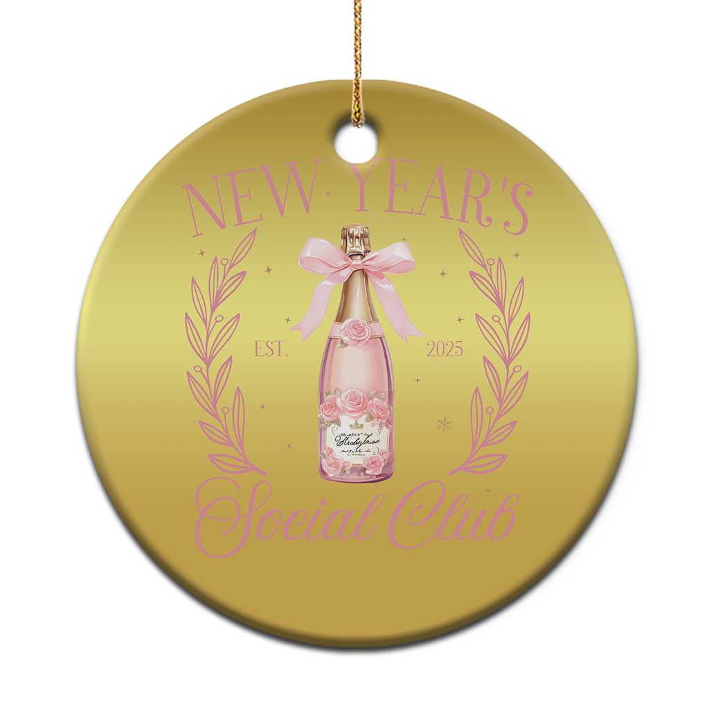 New Year's Social Club 2025 Christmas Ornament Coquette Champagne Bottles - Wonder Print Shop