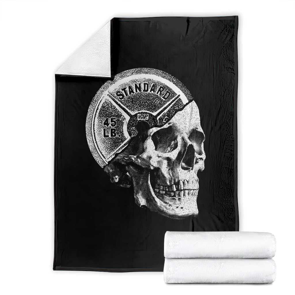 Skull 45 lbs Plate Weight Lifting Gym Workout Throw Blanket - Wonder Print Shop