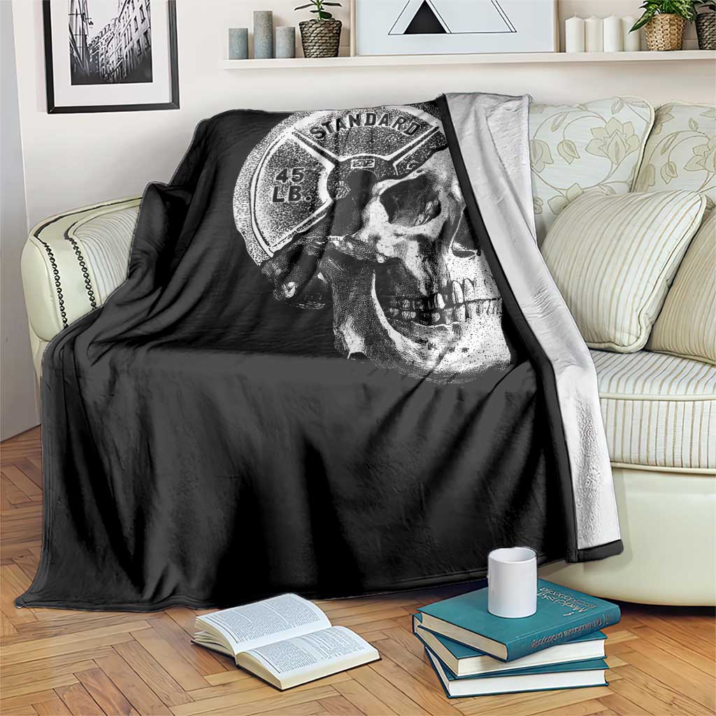 Skull 45 lbs Plate Weight Lifting Gym Workout Throw Blanket - Wonder Print Shop