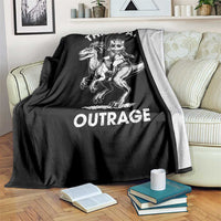 Dungeon Cat This Is An Outrage Throw Blanket Funny Princess Cat Riding Dinosaur - Wonder Print Shop