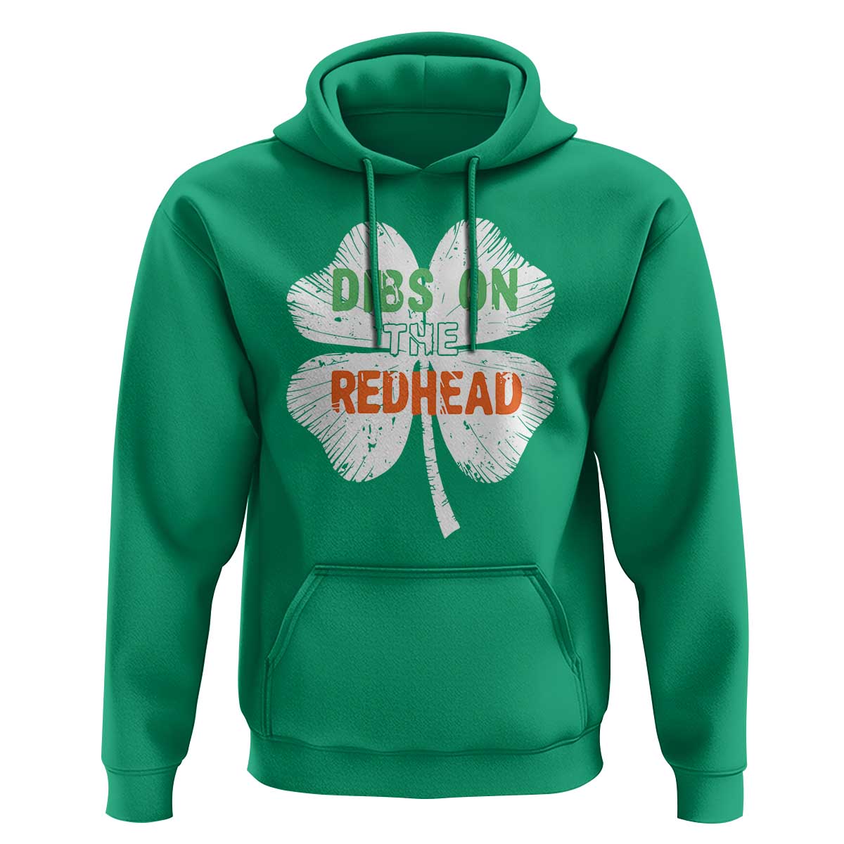 Funny Irish St Patrick's Day Dibs On The Redhead Hoodie Vintage Clover Shamrock