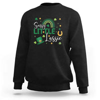Funny Sassy Little Lassie Sweatshirt St Patrick's Day Shamrock Rainbow