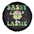 Funny St Patrick's Day Sassy Little Lassie Spare Tire Cover Retro Groovy Clover