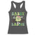 Funny St Patrick's Day Sassy Little Lassie Racerback Tank Top Retro Groovy Clover