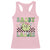 Funny St Patrick's Day Sassy Little Lassie Racerback Tank Top Retro Groovy Clover