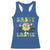 Funny St Patrick's Day Sassy Little Lassie Racerback Tank Top Retro Groovy Clover