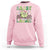 Funny St Patrick's Day Sassy Little Lassie Sweatshirt Retro Groovy Clover