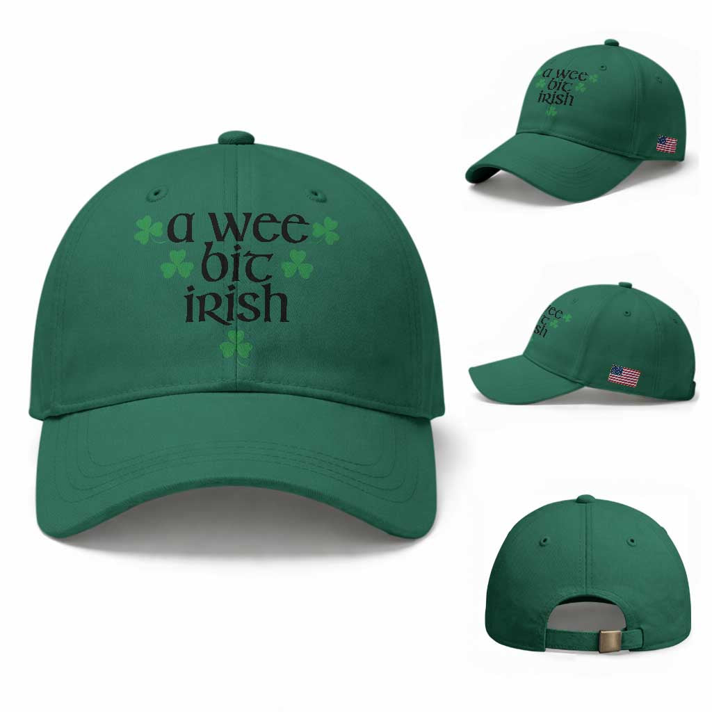 Funny Irish Heritage Baseball Cap A Wee Bit Irish St Patrick's Day Shamrock