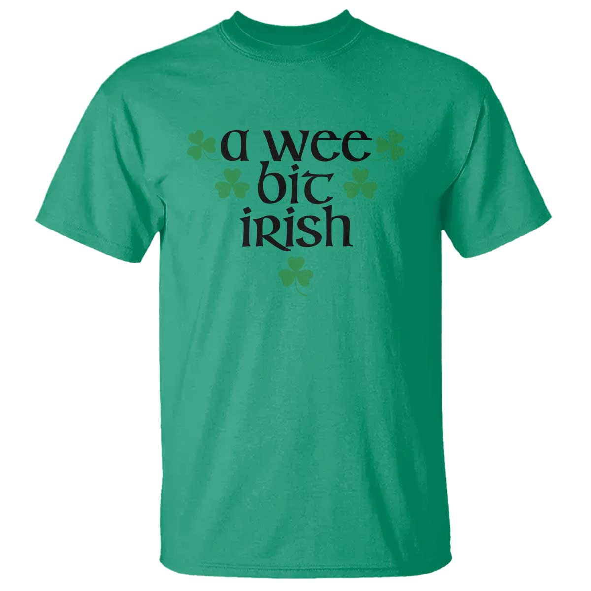 Funny Irish Heritage T Shirt A Wee Bit Irish St Patrick's Day Shamrock