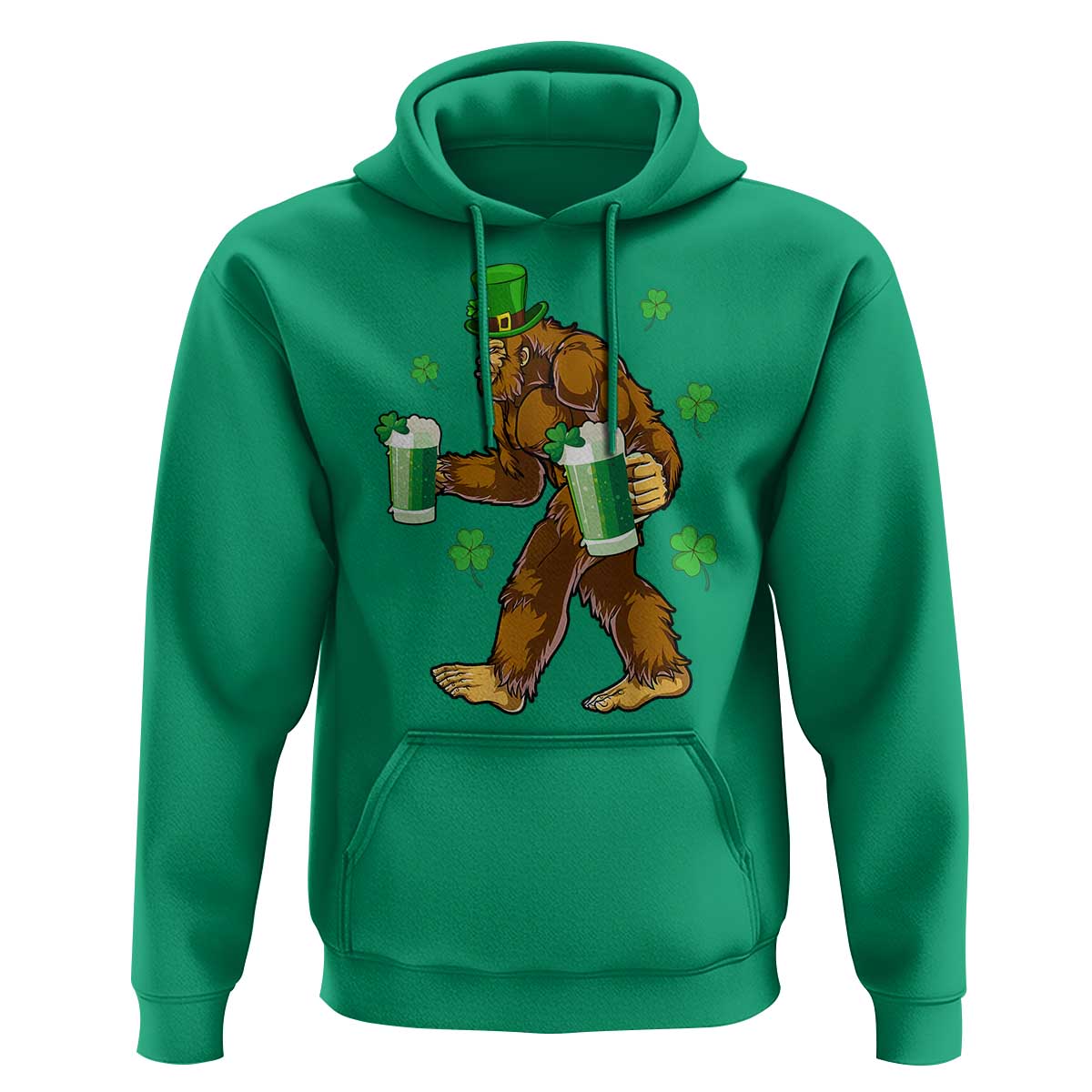 Funny Bigfoot St Patrick's Day Irish Beer Drinking Hoodie