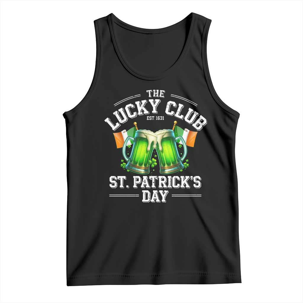 Funny St Patrick's Day Irish Beer Drinking Tank Top The Lucky Beer Club Ireland Flag