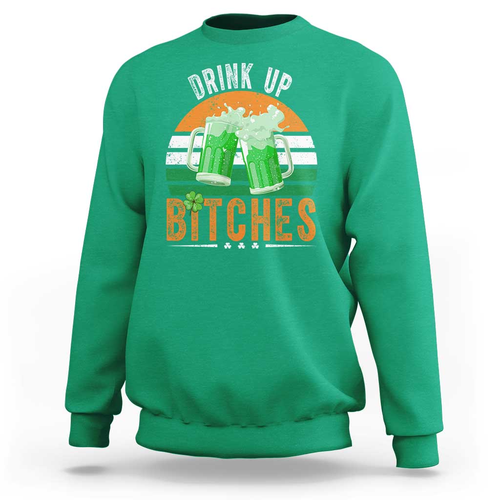 Funny St Patrick's Day Irish Beer Drinking Sweatshirt Drink Up Bitches Beer Mug