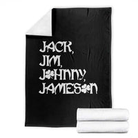 Jack Jim Johnny Jameson St Patricks Day Whiskey Shamrock Throw Blanket