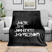 Jack Jim Johnny Jameson St Patricks Day Whiskey Shamrock Throw Blanket