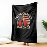 Cesar Chavez Day Throw Blanket March Holiday Hispanic Heritage American Flag