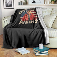 Cesar Chavez Day Throw Blanket March Holiday Hispanic Heritage American Flag