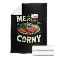 Funny St Patricks Day Me So Corny Throw Blanket Stout Irish Corned Beef