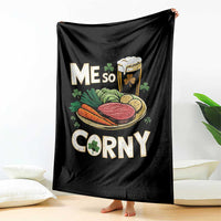Funny St Patricks Day Me So Corny Throw Blanket Stout Irish Corned Beef