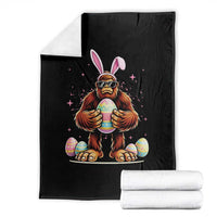 Funny Bigfoot Easter Day Bunny Sasquatch Egg Throw Blanket