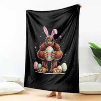 Funny Bigfoot Easter Day Bunny Sasquatch Egg Throw Blanket